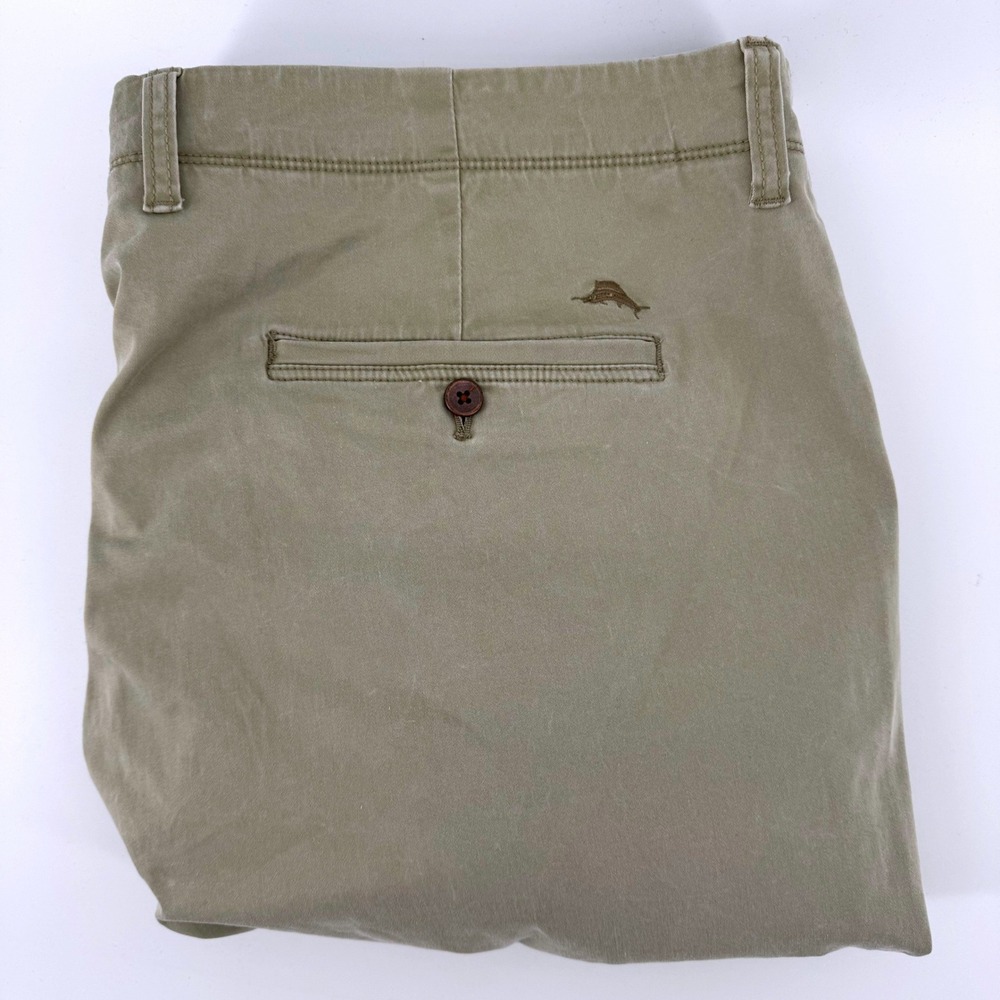 Tommy Bahama Boracay‎ Shorts Mens 44 Khaki Tan Cotton Tencel Stretch Flat Front